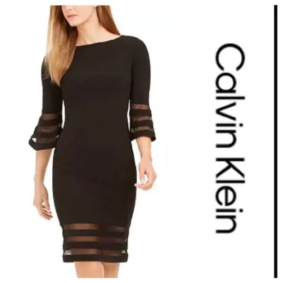 calvin klein illusion trim fit and flare dress Calvin Klein Women's Illusion-Trim Fit & Flare Dress Purple Size 8